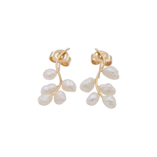 14K Yellow Gold Dewdrops Baroque Pearl 3/4 Inch Drop Earrings