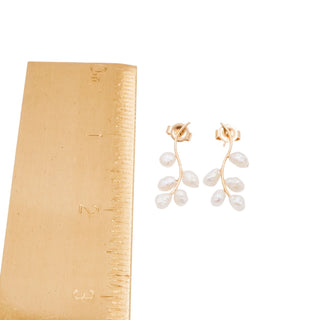 14K Yellow Gold Dewdrops Baroque Pearl 3/4 Inch Drop Earrings