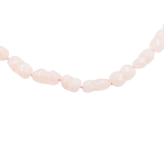 Natural Rose Quartz Carved Bead 32.5 Inch Hand Knotted Pink Gemstone Necklace