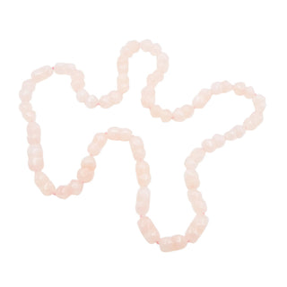 Natural Rose Quartz Carved Bead 32.5 Inch Hand Knotted Pink Gemstone Necklace