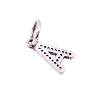 Pandora Retired Letter A Sterling Silver Clear CZ Initial Dangle Charm