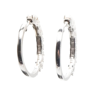 D’Joy Freshwater Pearl Sterling Silver Hoop Earrings 1.25 Inches