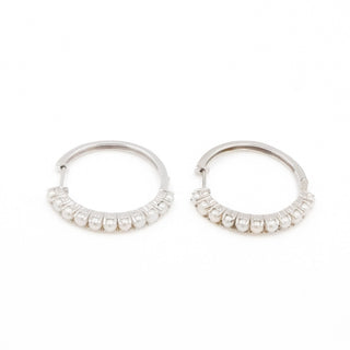 D’Joy Freshwater Pearl Sterling Silver Hoop Earrings 1.25 Inches