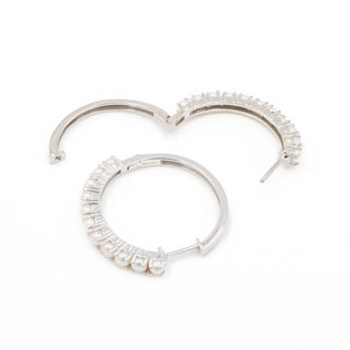 D’Joy Freshwater Pearl Sterling Silver Hoop Earrings 1.25 Inches