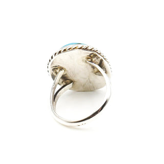 Handmade Turquoise Ring in Sterling Silver Size 6