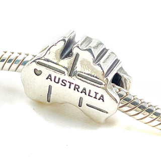 PANDORA Extremely Rare Australia National Sterling Silver Charm With Red, White And Blue Enamel