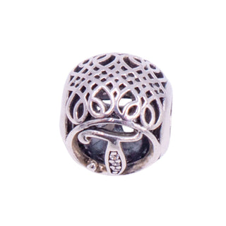 Pandora Retired Vintage Letter T Sterling Silver Clear CZ Initial Charm