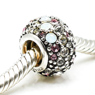 CHAMILIA Jeweled Kaleidoscope Sterling Silver Charm With Pink And Black Swarovski Crystals