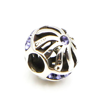 CHAMILIA Sterling Silver Blaze Charm Bead With Tanzanite Blue Swarovski Crystals