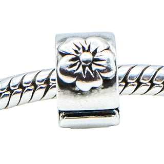 Chamilia Hibiscus Flower Lock Sterling Silver Charm Bead Tropical Floral Spring