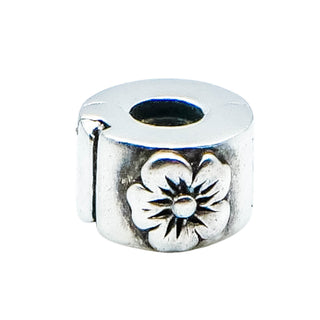Chamilia Hibiscus Flower Lock Sterling Silver Charm Bead Tropical Floral Spring