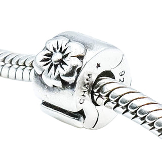 Chamilia Hibiscus Flower Lock Sterling Silver Charm Bead Tropical Floral Spring