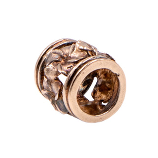 14K Rose Gold Hawaiian Diamond Cut Plumeria Flower Barrel Slide Pendant Charm