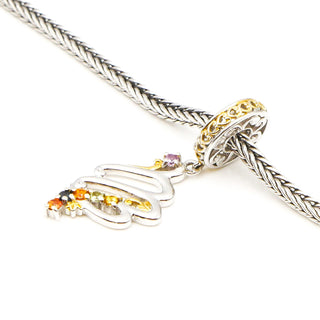 GEMS EN VOGUE Two-Tone 18K Gold Plated Sterling Silver Pendant Charm With Multi-Color Topaz