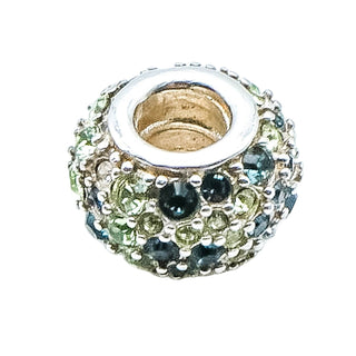 Chamilia Jeweled Kaleidoscope Blue Green Swarovski Sterling Silver Charm Bead