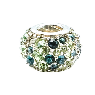 Chamilia Jeweled Kaleidoscope Blue Green Swarovski Sterling Silver Charm Bead