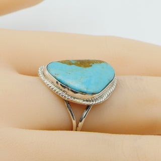 Handmade Turquoise Ring in Sterling Silver Size 8