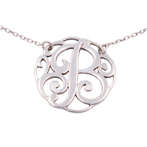 Lord & Taylor Sterling Silver Letter B Monogram Initial 18 Inch Pendant Necklace