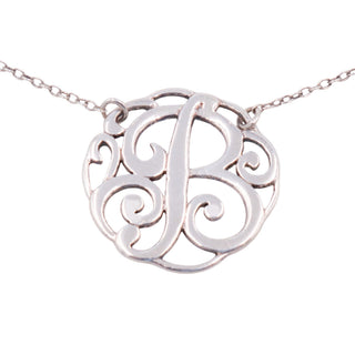 Lord & Taylor Sterling Silver Letter B Monogram Initial 18 Inch Pendant Necklace