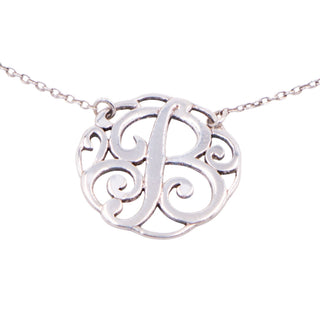 Lord & Taylor Sterling Silver Letter B Monogram Initial 18 Inch Pendant Necklace