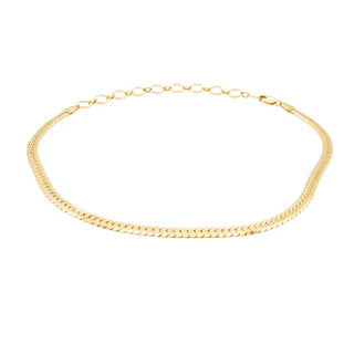 Sicily 18K Gold Overlay Herringbone Choker Necklace Child Size Adjustable