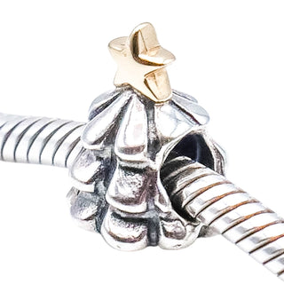 Pandora Christmas Tree Sterling Silver Charm With 14K Gold Star – Retired