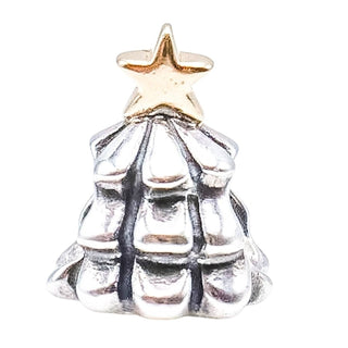 Pandora Christmas Tree Sterling Silver Charm With 14K Gold Star – Retired