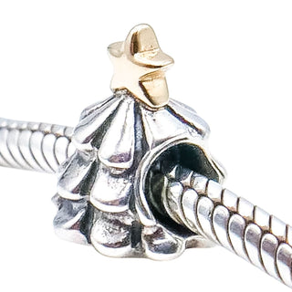 Pandora Christmas Tree Sterling Silver Charm With 14K Gold Star – Retired