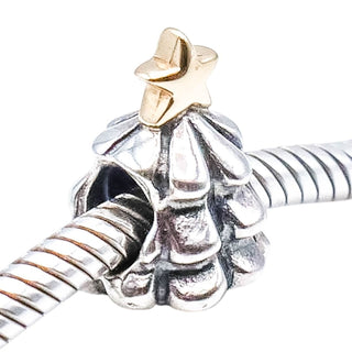 Pandora Christmas Tree Sterling Silver Charm With 14K Gold Star – Retired