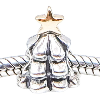 Pandora Christmas Tree Sterling Silver Charm With 14K Gold Star – Retired