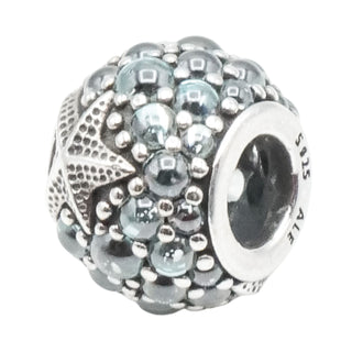 Pandora Oceanic Starfish Sterling Silver Charm Retired Frosty Mint CZ