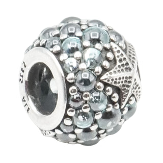 Pandora Oceanic Starfish Sterling Silver Charm Retired Frosty Mint CZ