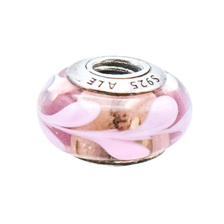 Pandora Purple And Pink Swirl Murano Glass Sterling Silver Charm