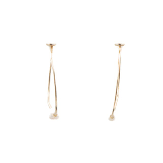 10K Gold Filled White Baroque Pearl 1 Inch Hoop Earrings