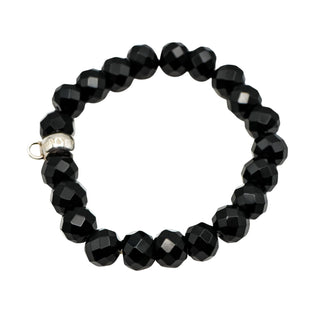Thomas Sabo Obsidian Charm Carrier Beaded Bracelet 6.7 Inches