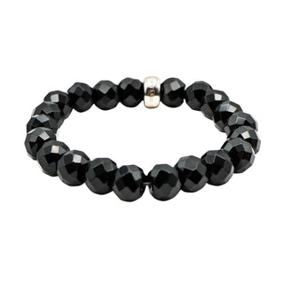 Thomas Sabo Obsidian Charm Carrier Beaded Bracelet 6.7 Inches