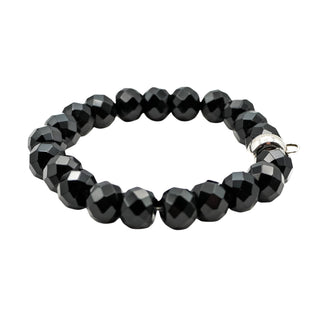 Thomas Sabo Obsidian Charm Carrier Beaded Bracelet 6.7 Inches