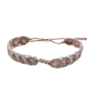 Pandora Retired Light Purple Macramé Bracelet with Sterling Silver – Size Small