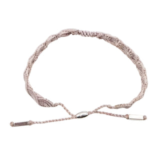 Pandora Retired Light Purple Macramé Bracelet with Sterling Silver – Size Small