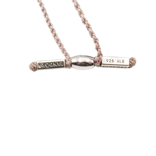 Pandora Retired Light Purple Macramé Bracelet with Sterling Silver – Size Small