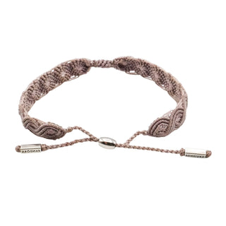 Pandora Retired Light Purple Macramé Bracelet with Sterling Silver – Size Small