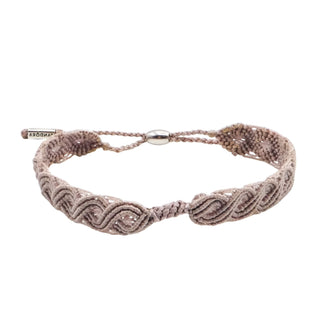 Pandora Retired Light Purple Macramé Bracelet with Sterling Silver – Size Small