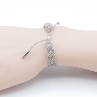 Pandora Retired Light Purple Macramé Bracelet with Sterling Silver – Size Small