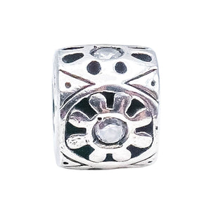 Chamilia Sunburst Sterling Silver Clear CZ Charm Bead Sunshine Bracelet Charm