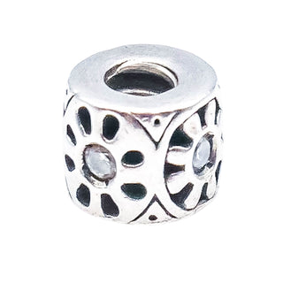 Chamilia Sunburst Sterling Silver Clear CZ Charm Bead Sunshine Bracelet Charm