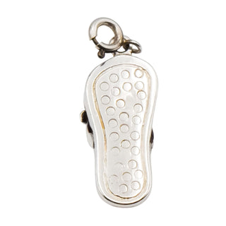 Sterling Silver Enamel Flip Flop Charm with Hearts | Summer Beach Charm Pendant