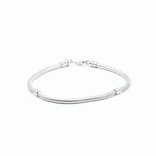 7.9-Inch Sterling Silver Snake Chain Bracelet With Lobster Claw Clasp