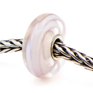 Trollbeads Rare Lilac Ribbon Glass Bead Sterling Silver Charm
