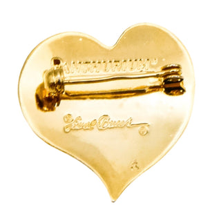 Vintage 1980s Laurel Burch Anthurium Flower Heart Cloisonné Brooch