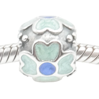 Pandora Blue Daisy Sterling Silver Enamel Flower Charm Retired